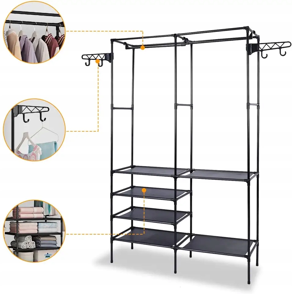 GARDEROBA WIESZAK STOJĄCY NA UBRANIA SZAFA REGAŁ Kod producenta szafka na odzież