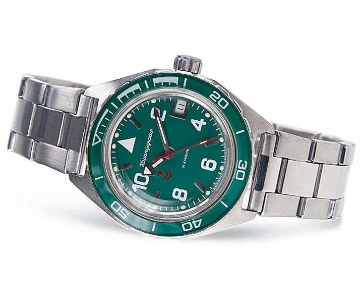 Automatické Hodinky Vostok Komandirské Retro Zelené