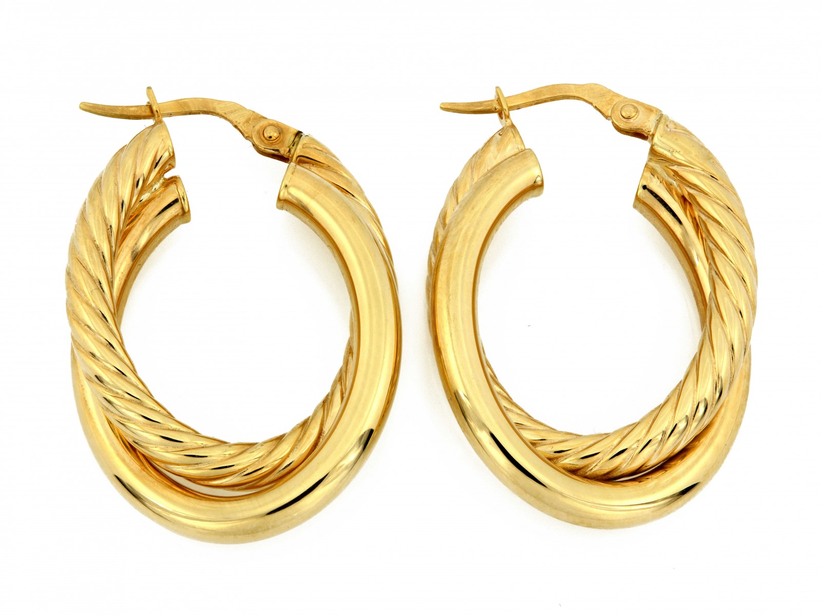 Náušnice Ze Zlata 585 dvojité oválné jsou ideální jako dárek