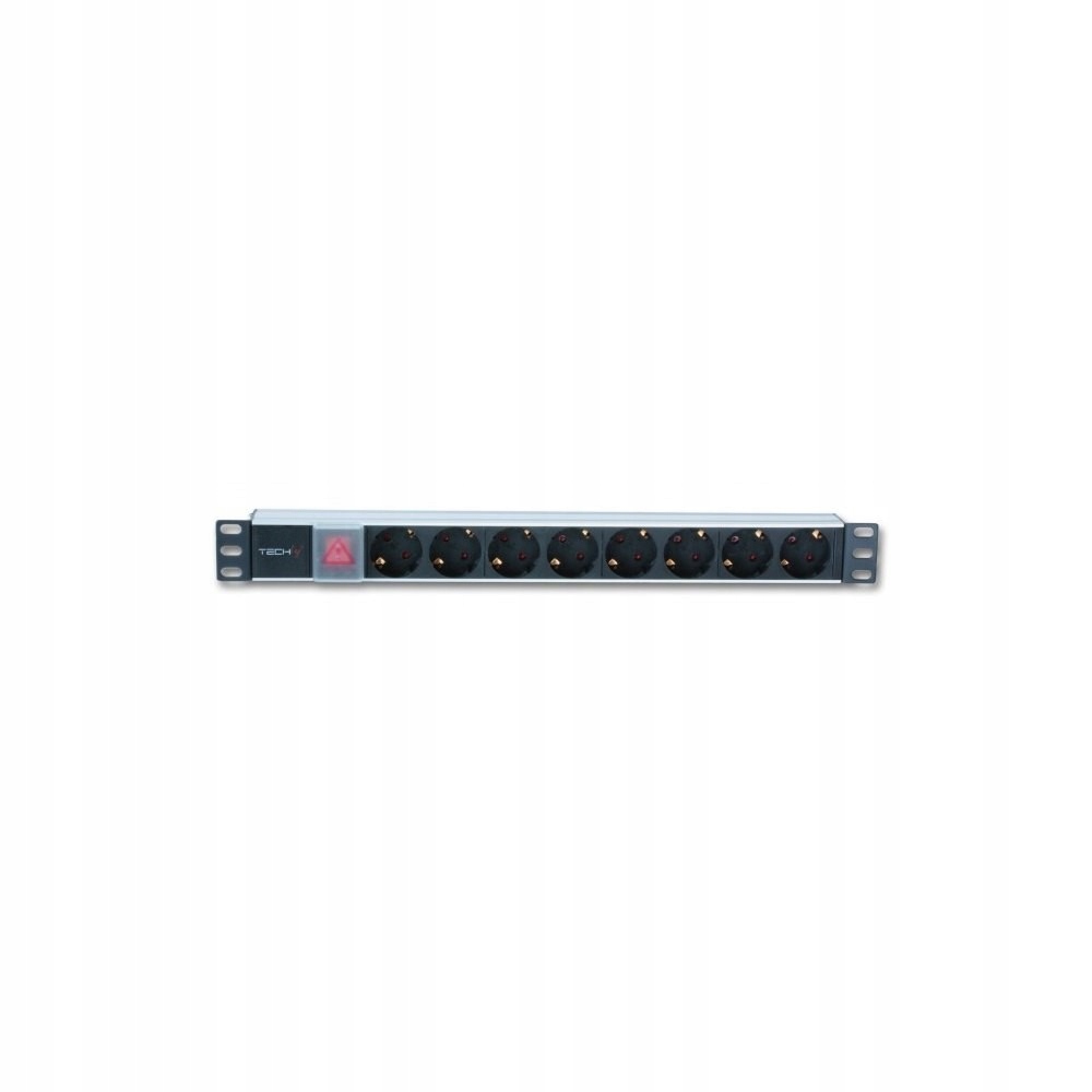 Techly Zásuvková lišta Rack 19 palců 1U 250V/16A, 8xSCHUKO, 3 m