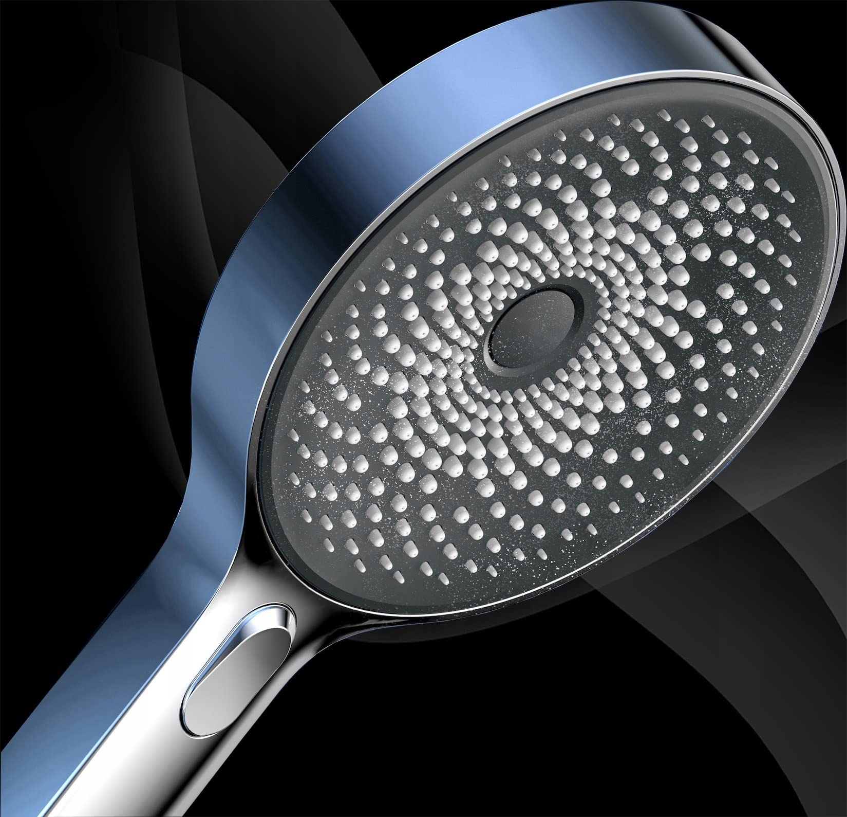 Sprchová Hlavice Krobec Chrom 130 mm se 3 režimy pro koupelnu, sada