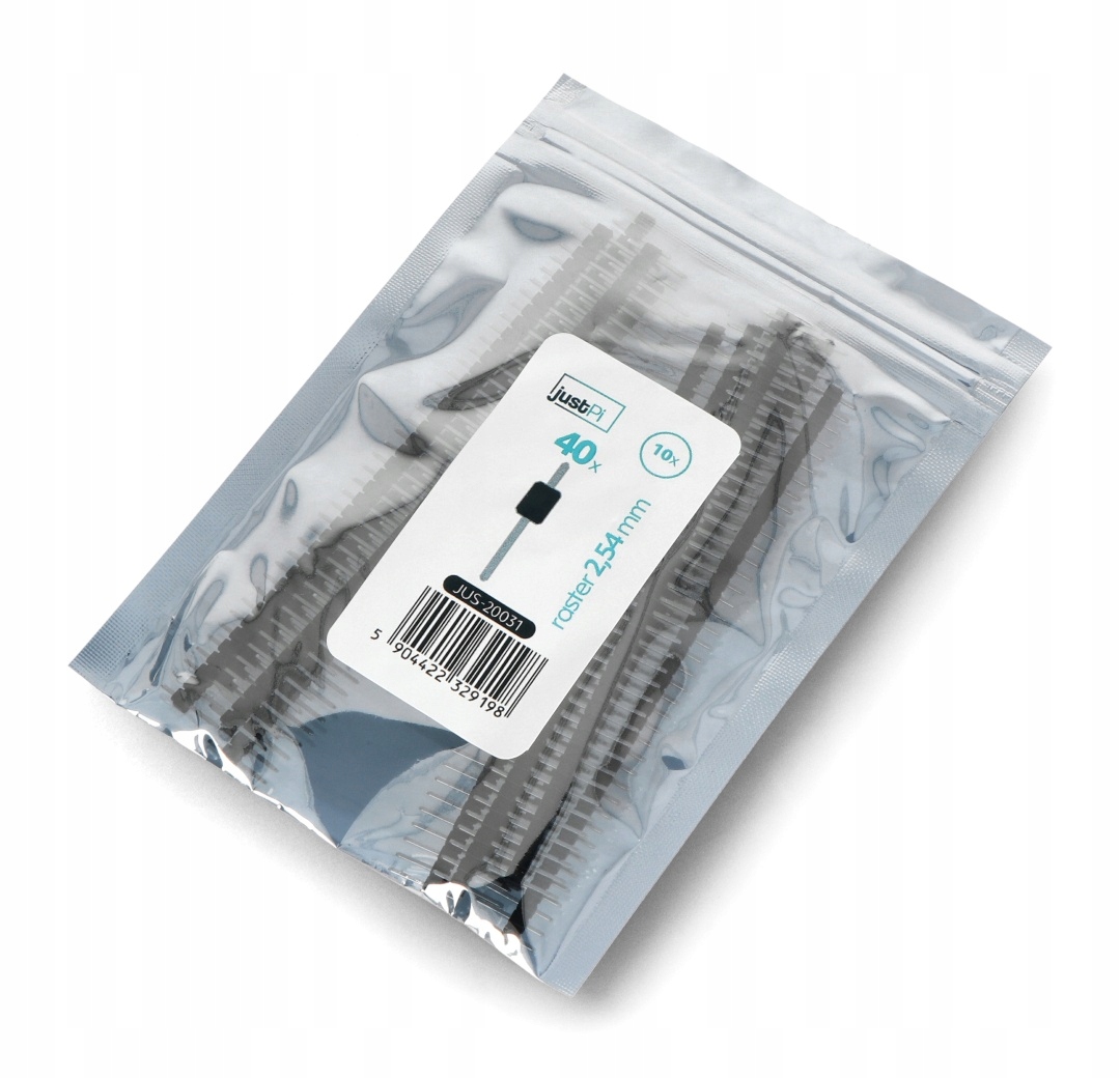 Wtyk goldpin 1x40 prosty raster 2,54mm - czarny Symbol JUS-20031