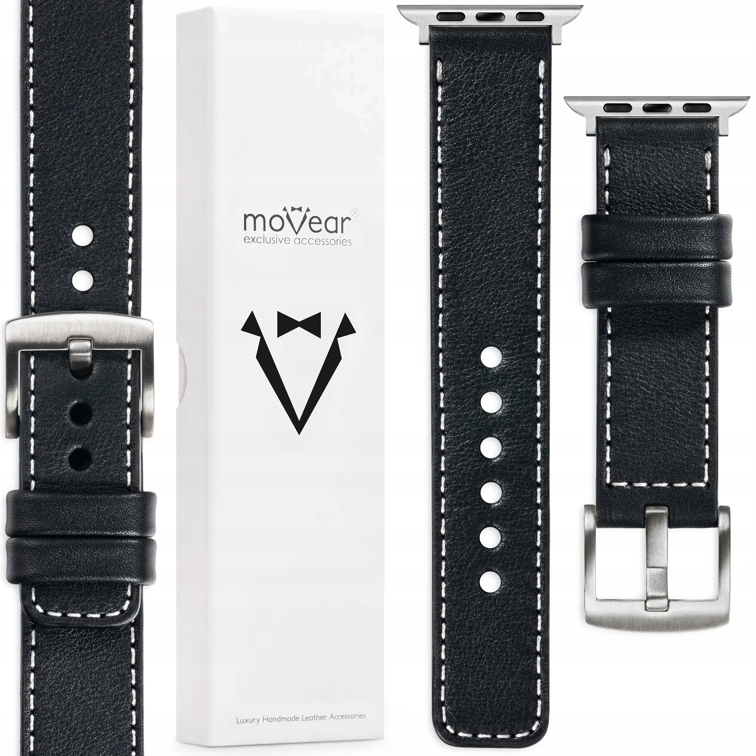 Kožený řemínek pro Apple Watch 10 9 8 7 6 5 4-1 Se 42/41/40/38 Polský Movear