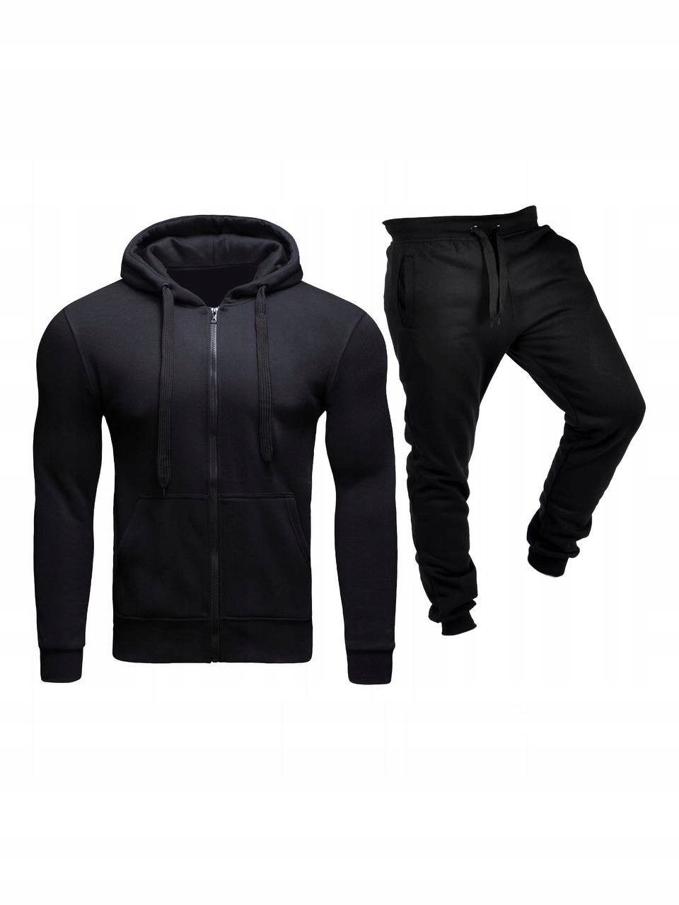 

Komplet Dresowy Dres Męski Czarny Bluza Spodnie M