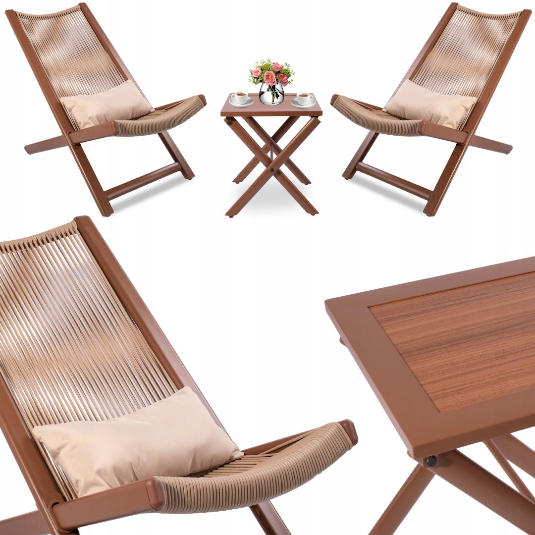 Sada Terasového Nábytku Zahradní Nábytek Stolek Lehátka