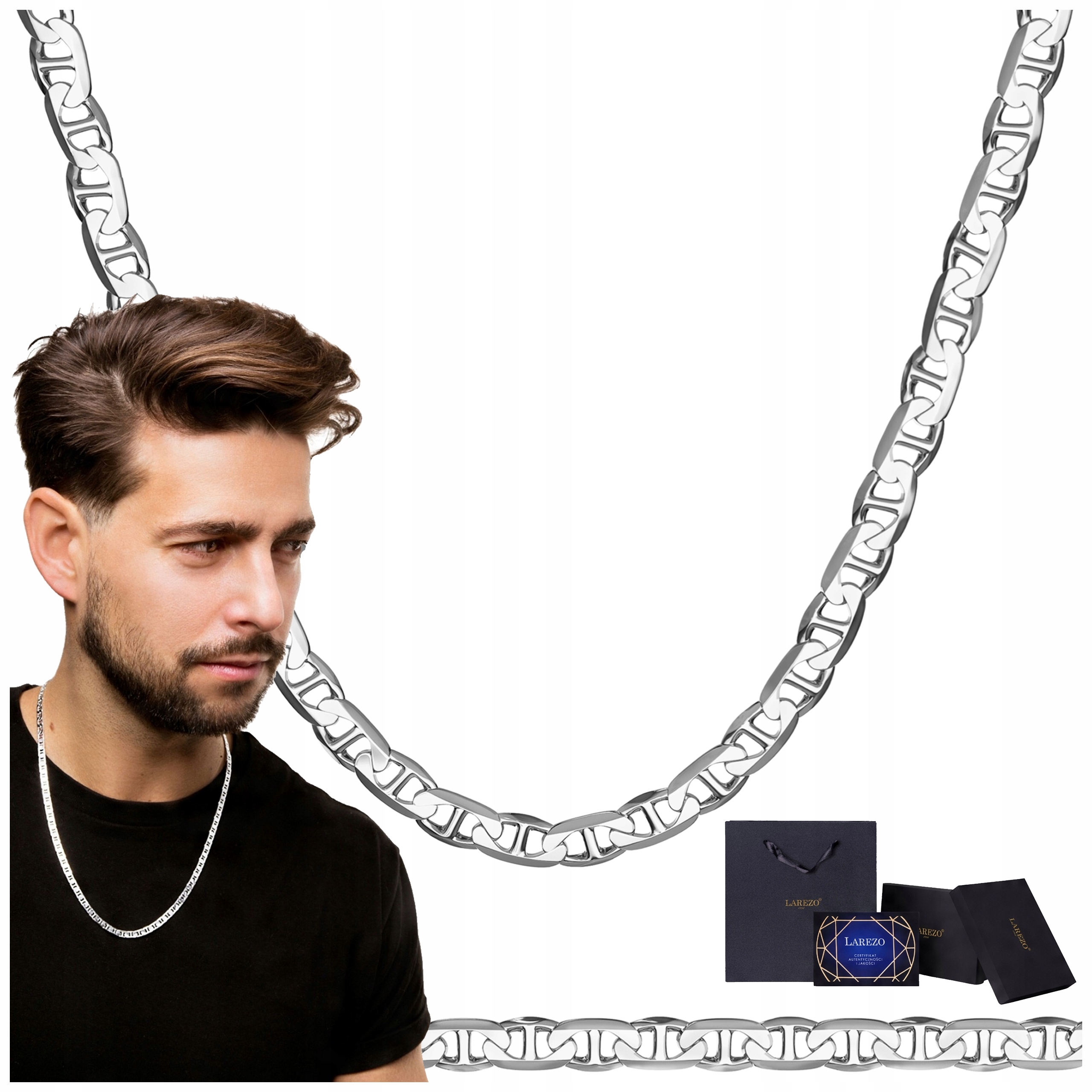 Stříbrný Řetízek Marina Gucci Pánský Plný Rhodiovaný Řetěz 60 cm Stříbro 925