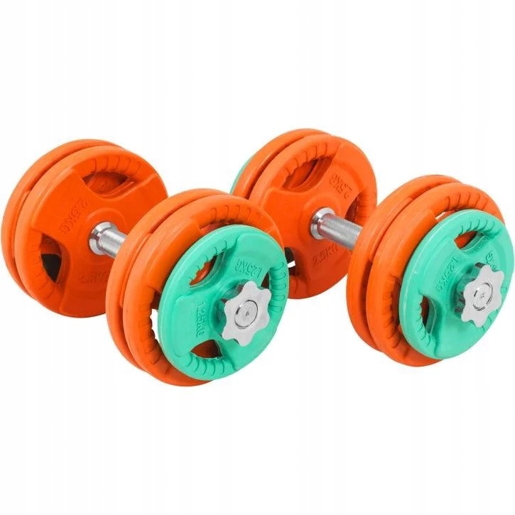 Zestaw 2x15 kg hantle regulowane żeliwo ogumowane 30/31 mm