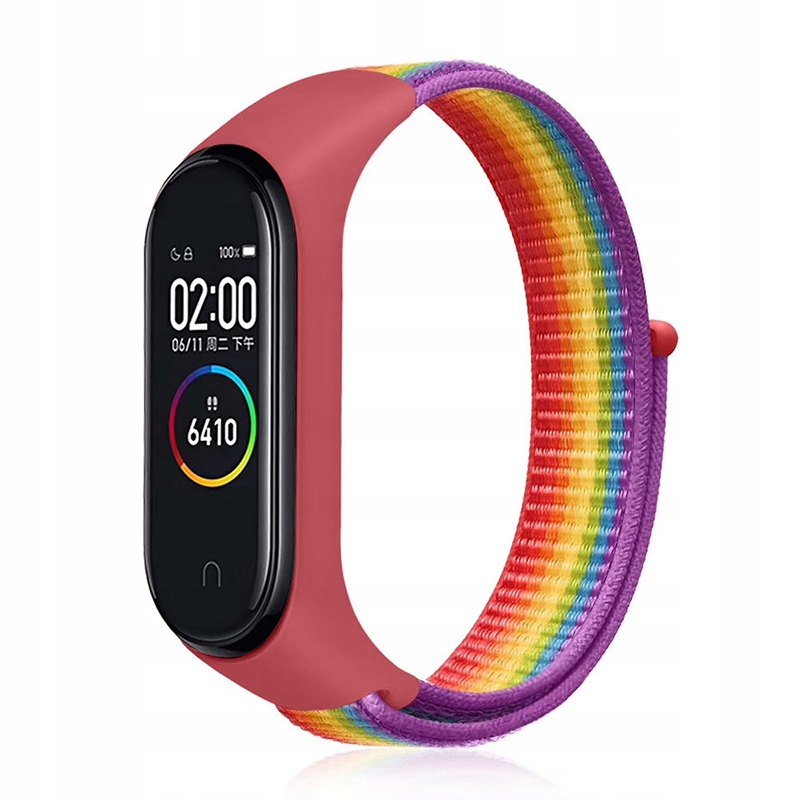 

Opaska Sportowa Nylon Xiaomi Band 3 4 5 6 Tęczowy