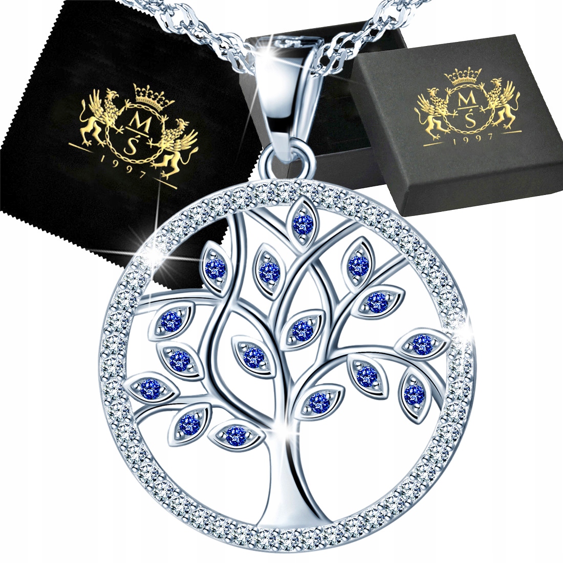 Stříbrný náhrdelník Stříbro 925 Řetízek s přívěskem Strom Dárek pro maminku