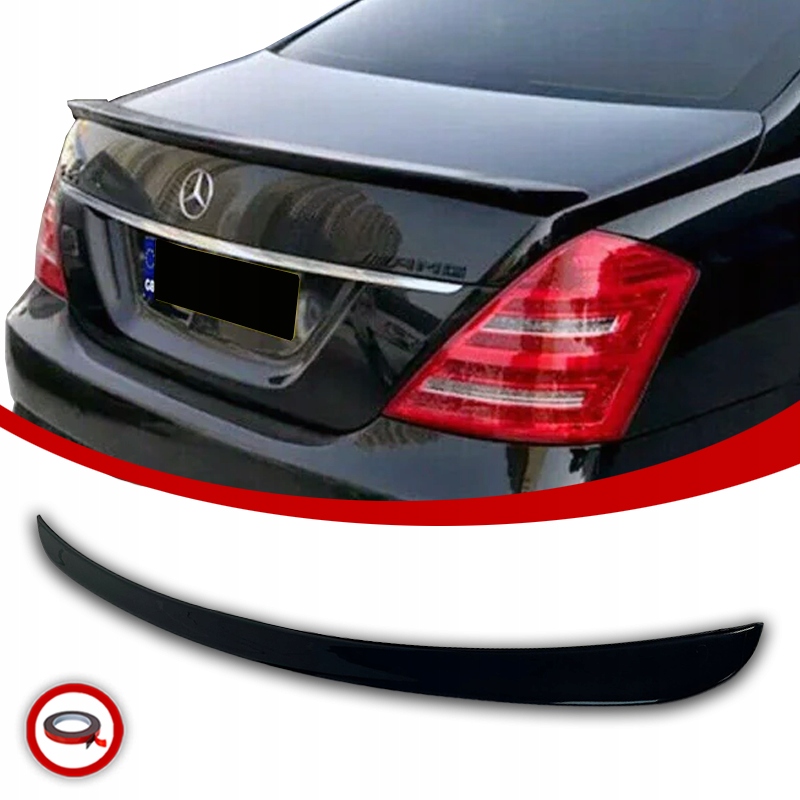 Mercedes W221 Spoiler Zadní Krytka Amg Style Look Černý Lesk