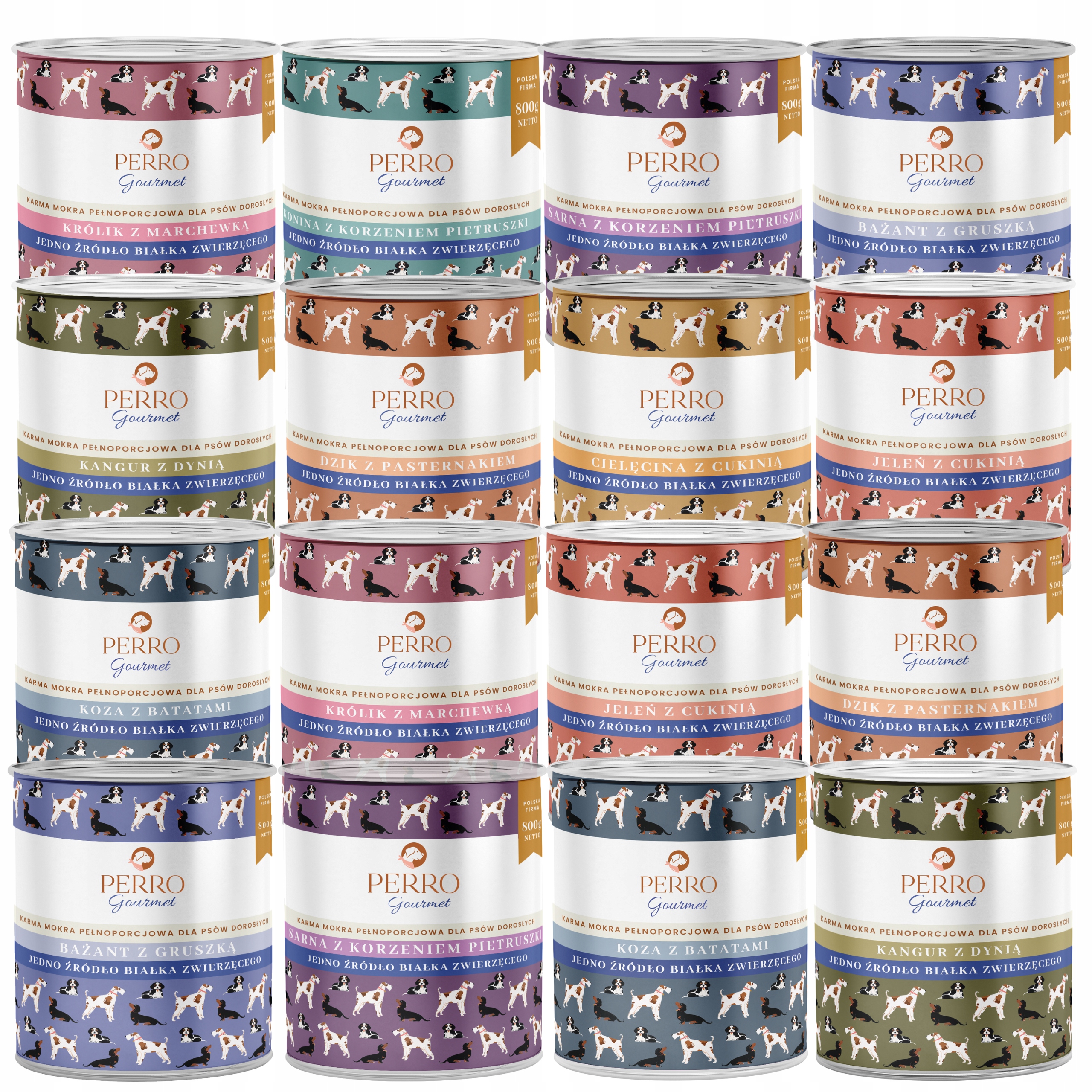 Levně Perro vlhké krmivo pro psy Gourmet mix chutí 16 x 800 g