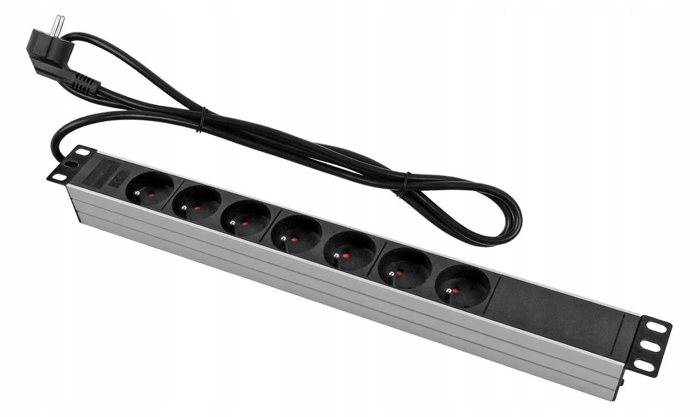 

Listwa Zasilająca 7 Gniazd Aluminium Rack 1U