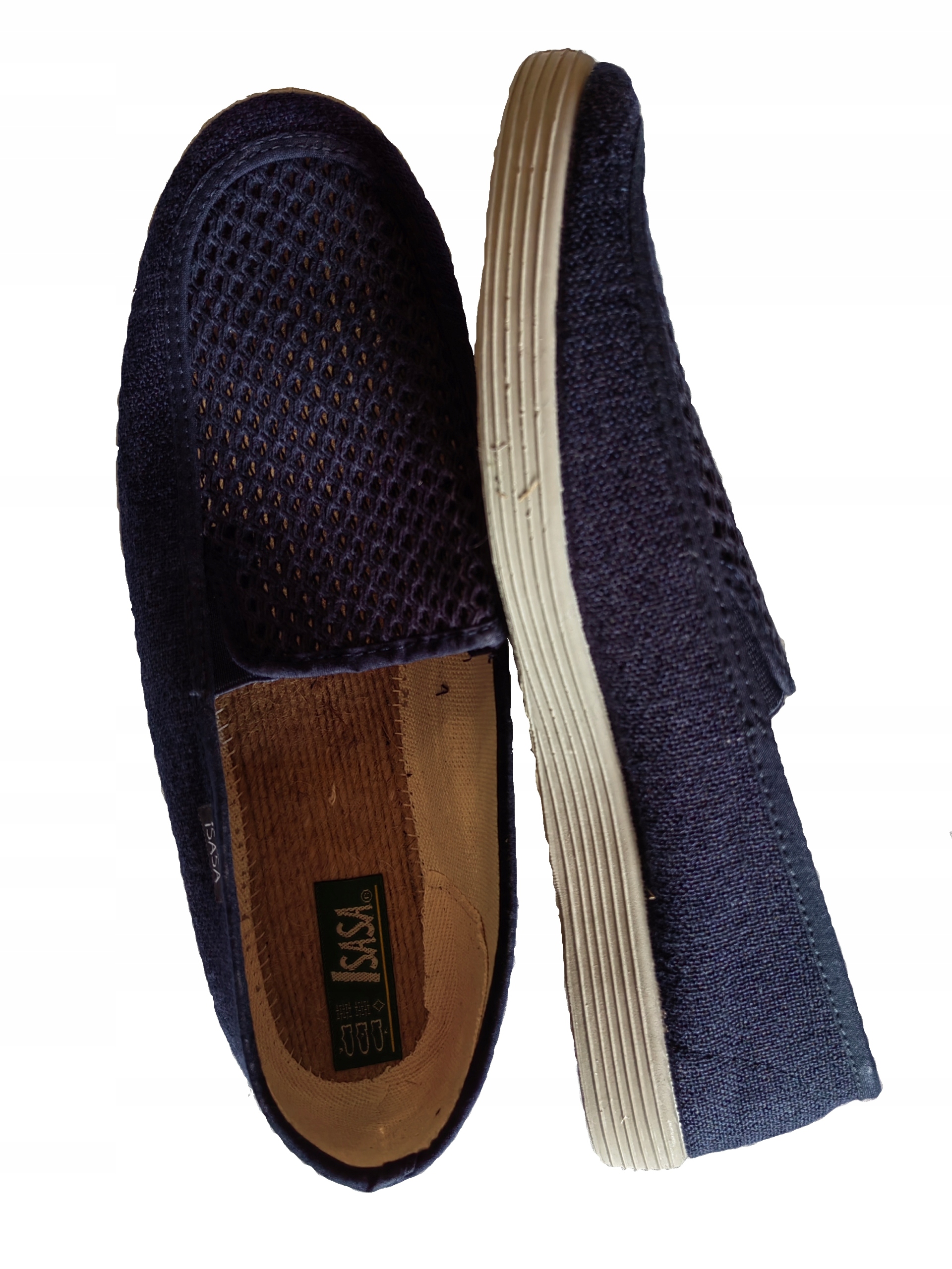 ODDYCHAJĄCE BAWEŁNIANE PÓŁBUTY ESPADRYLE GRANATOWE R.42