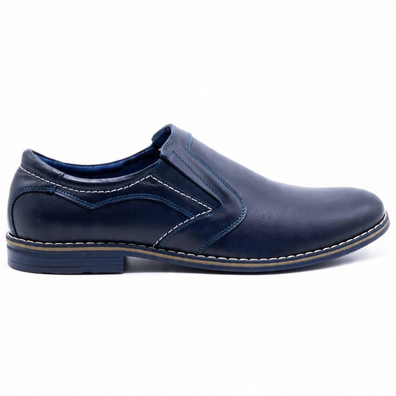 

buty męskie skórzane 283LU granatowe 43