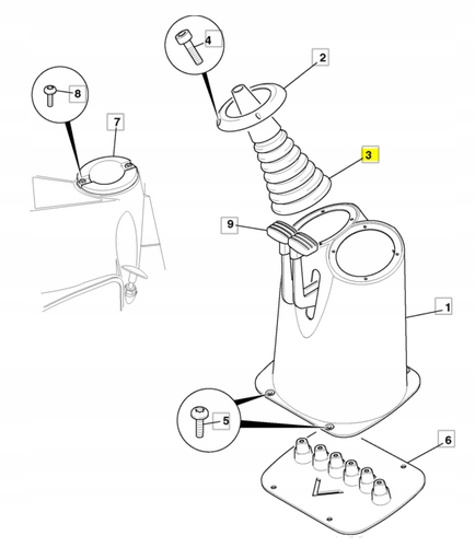 MIESZEK OSŁONA LEWARKA KOPARKO-ŁADOWARKI JCB 3-4CX Numer katalogowy części 332/F1130