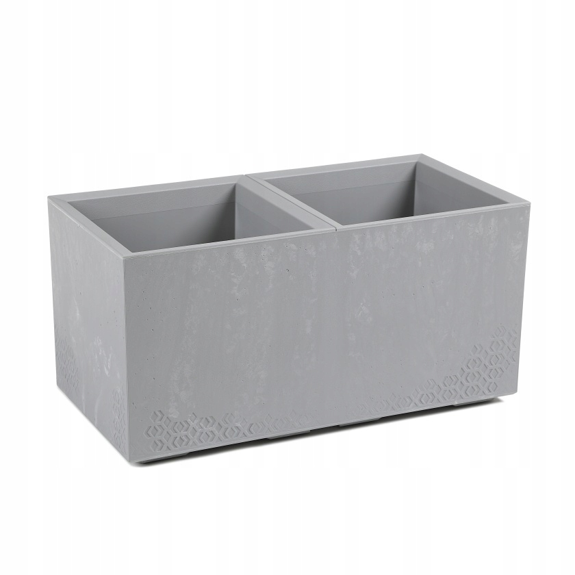 Kwietnik Karo Eco Recycled Efekt Betonu podwójny 800x400 szary Lamela