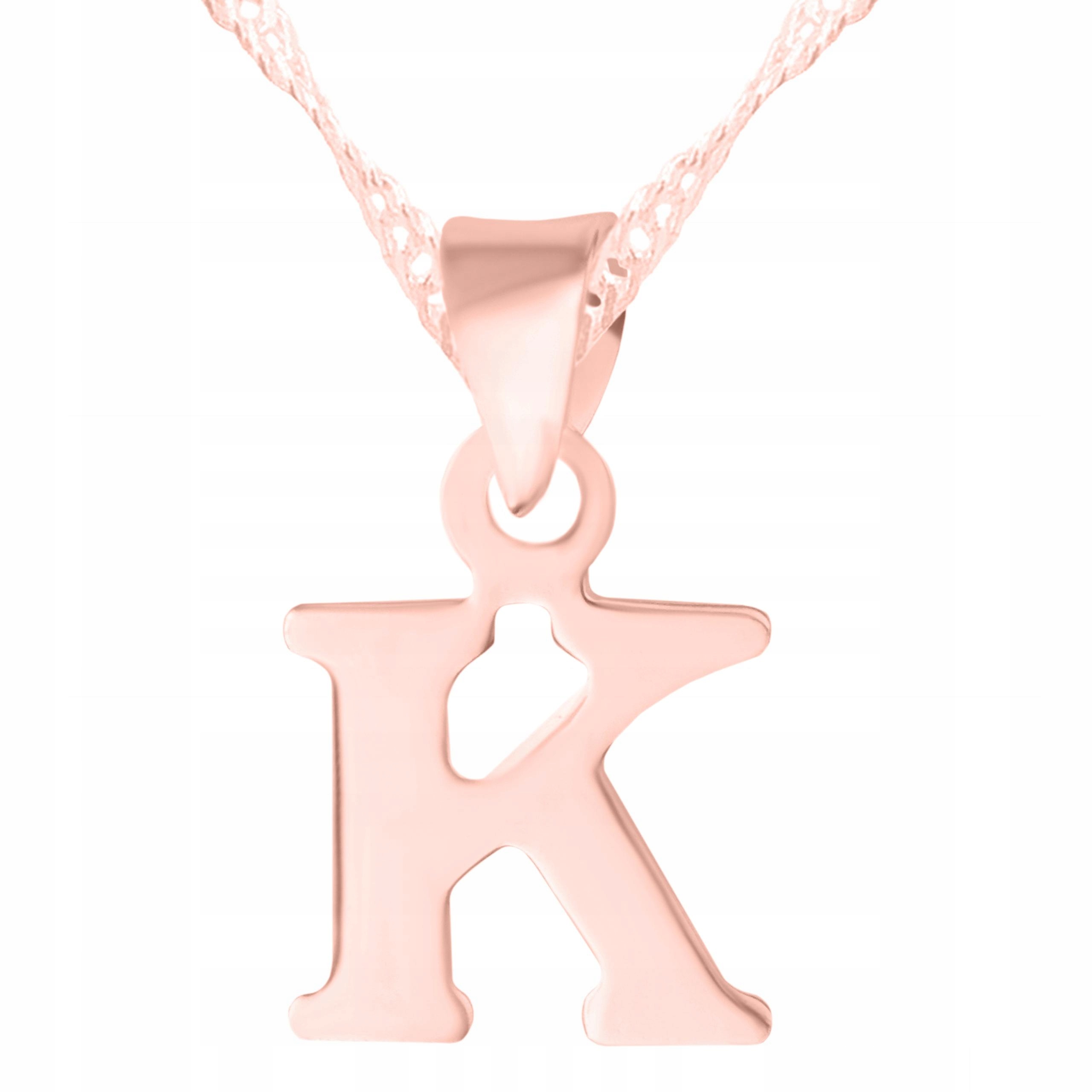 Pozlacený náhrdelník s písmenem K Iniciál Jméno Písmeno Plech Stříbro 925