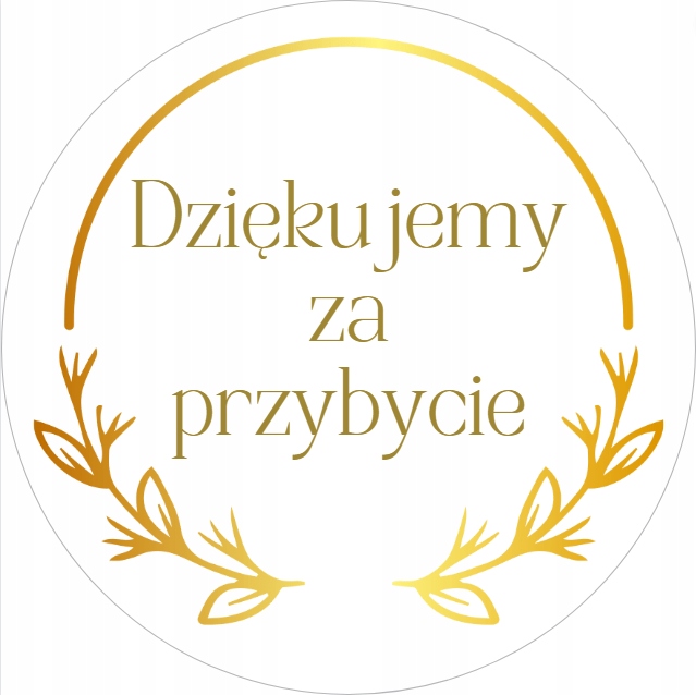 

Naklejki Dziękujemy Przybycie Złoto 5 CM 120 Szt