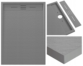 Šedá Sprchová Vanička Obdélníková 100 x 80 CM Viva Kompozit