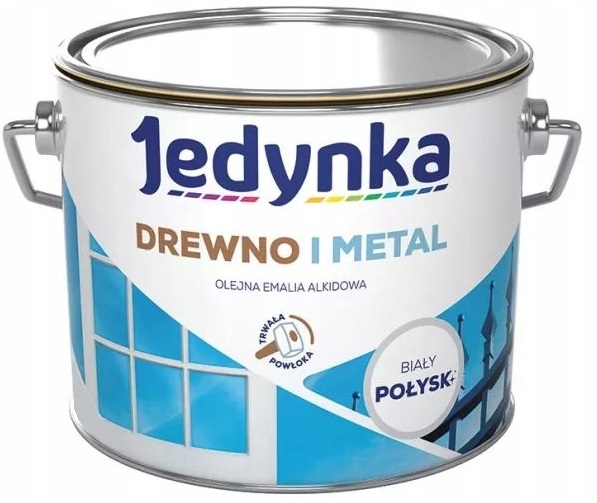 JEDYNKA FARBA DO DREWNA I METALU BIAŁA POŁYSK 10L