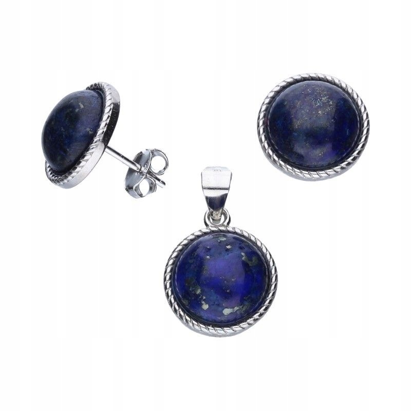 Dámská sada stříbro 925 s elegantním tmavě modrým kamenem