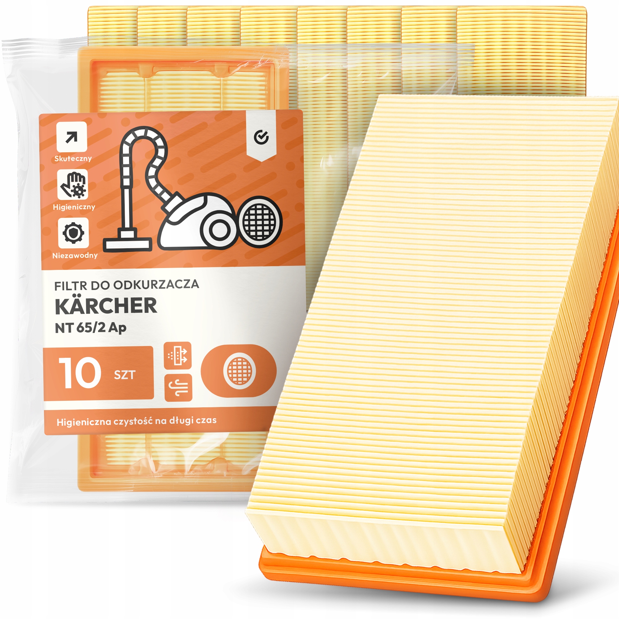 10 x Vzduchový Filtr Pro Vysavač Kärcher Nt 65/2 Ap Filtry Em-w