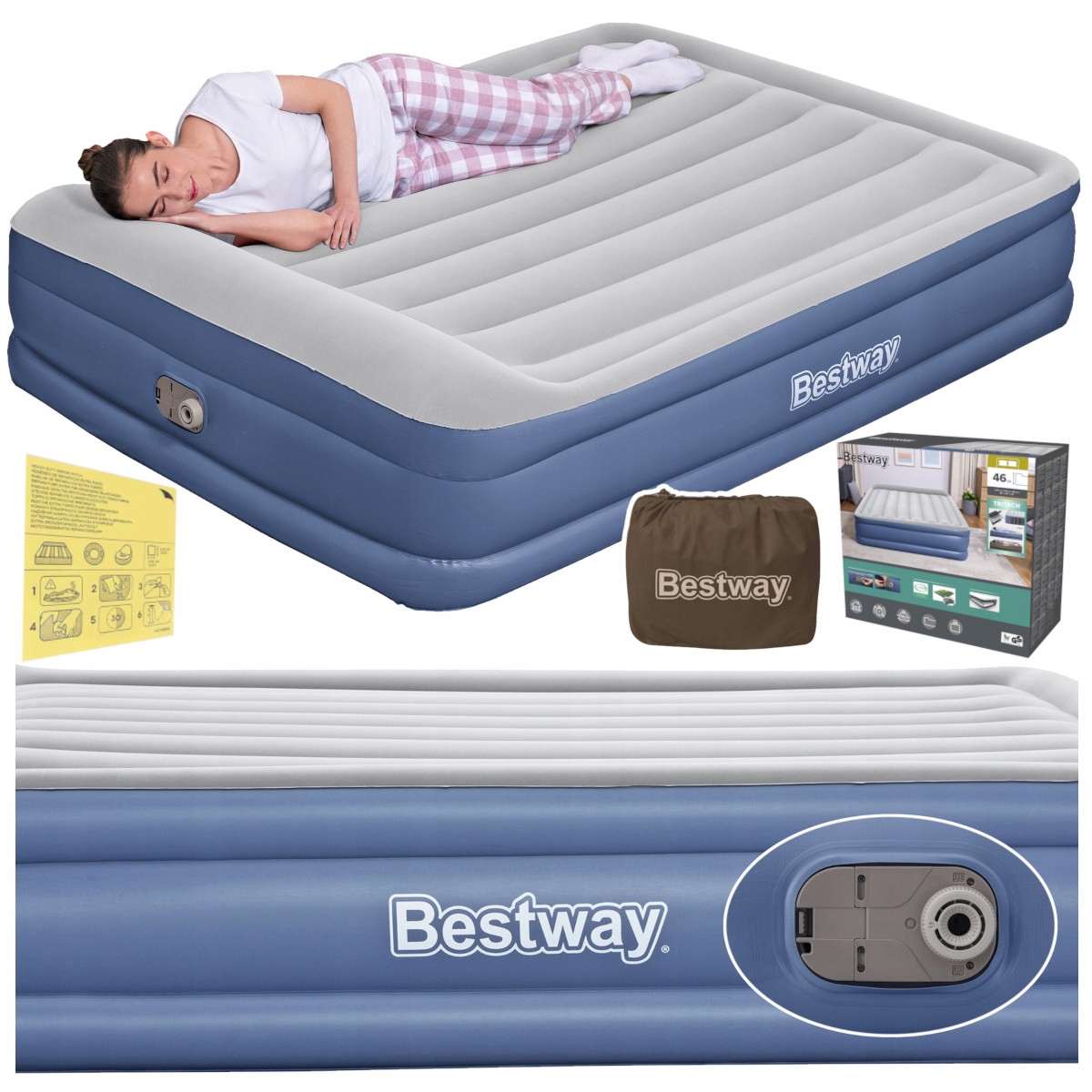 Matrace Dvoulůžková vysoká postel s pumpou 230V Bestway Model 2026