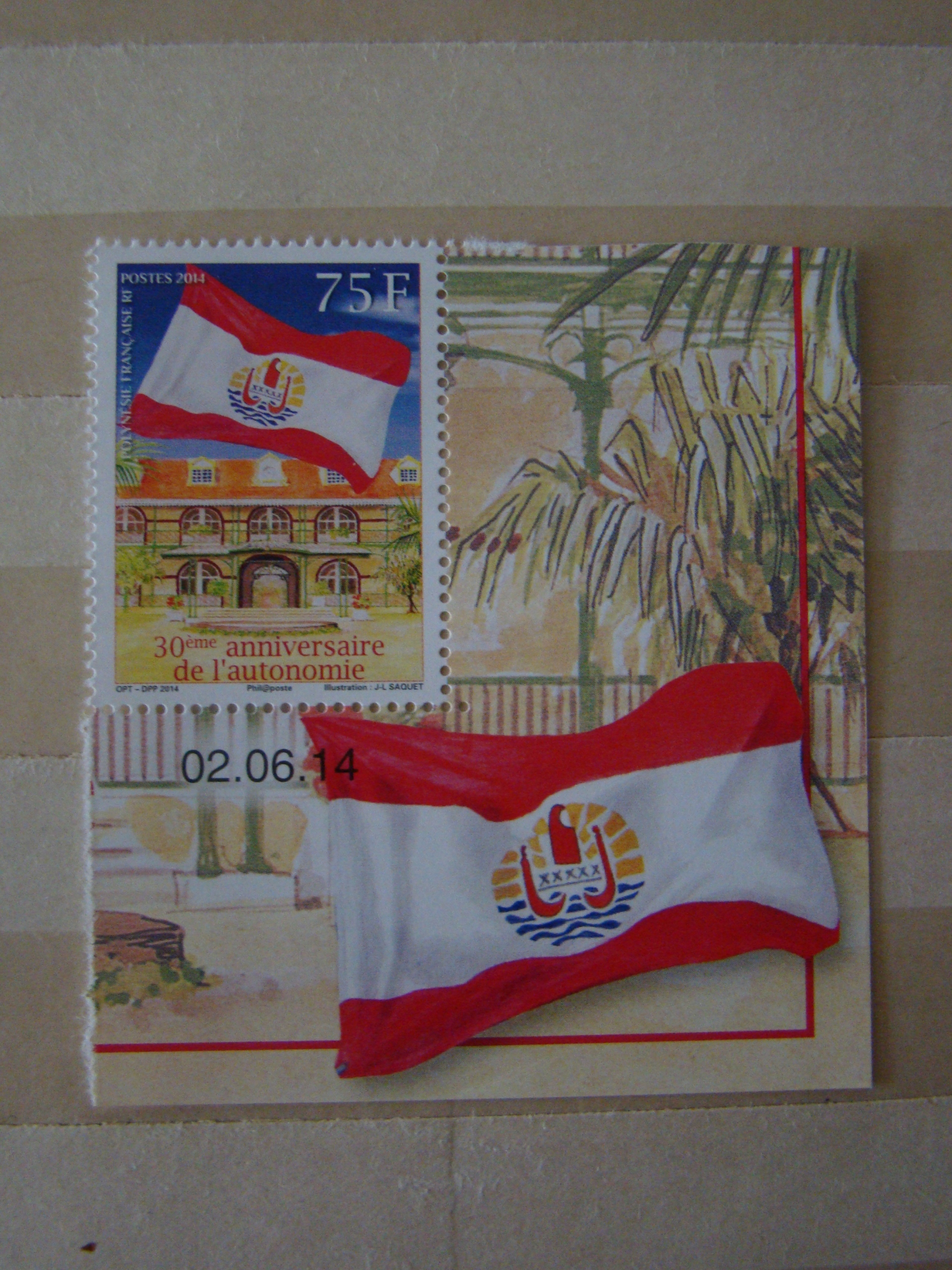 POLINEZJA FRANCUZKA BLOK FLAGA 2014 czysty* *