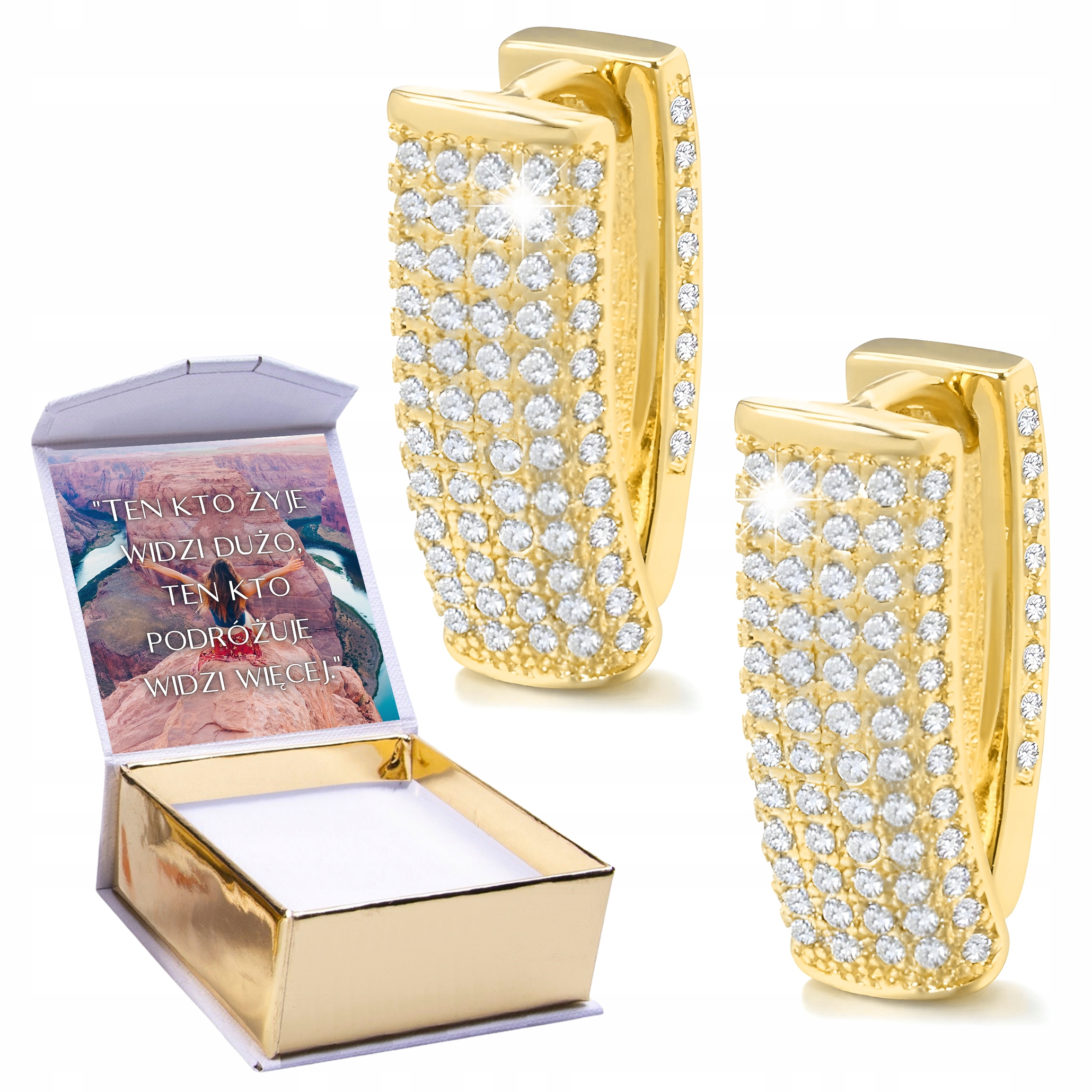 Náušnice Zlaté písmeno V s anglickými zirkony Zapínání Křišťály Potisk