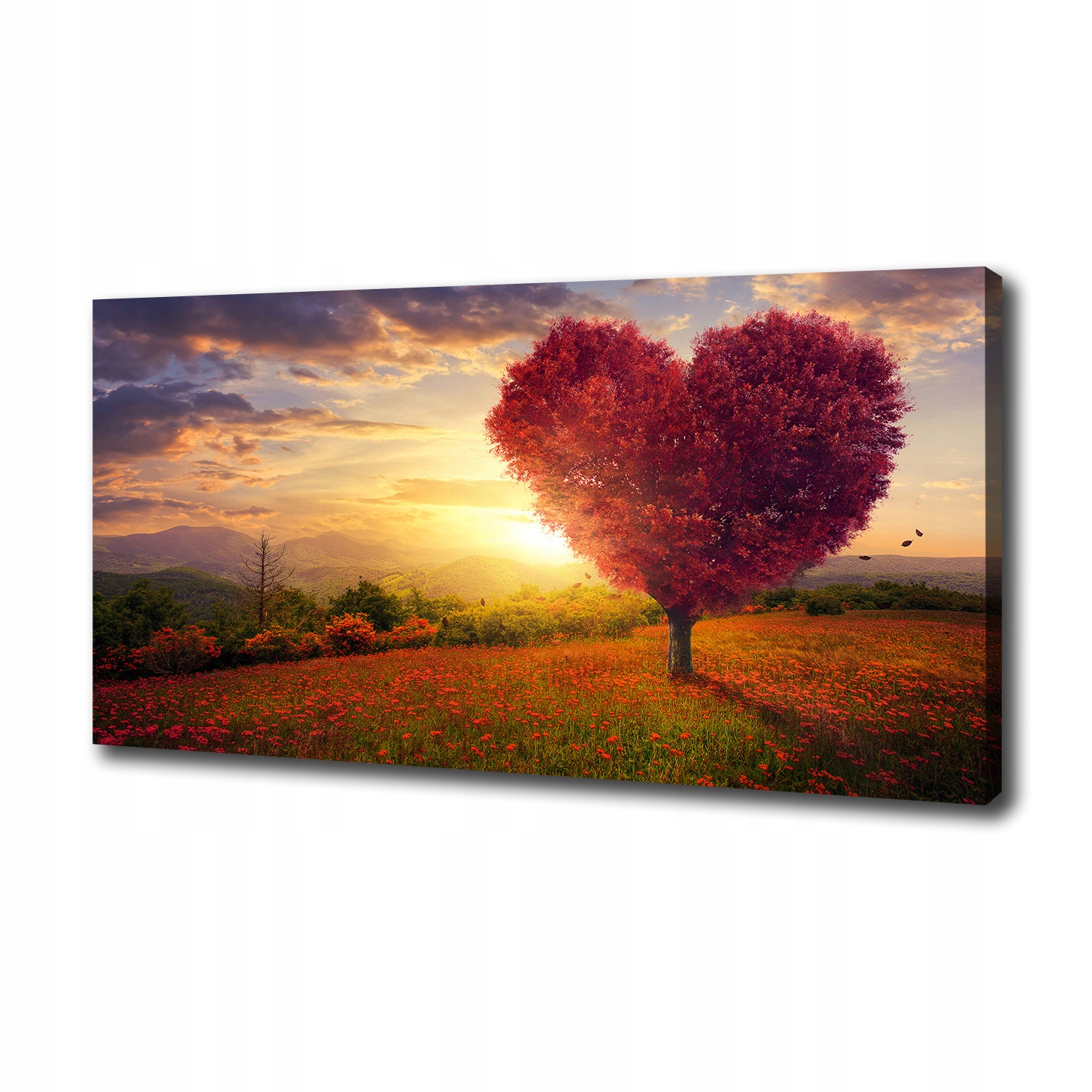 Fotoobraz obraz na plátně Strom pole srdce 125x50 cm