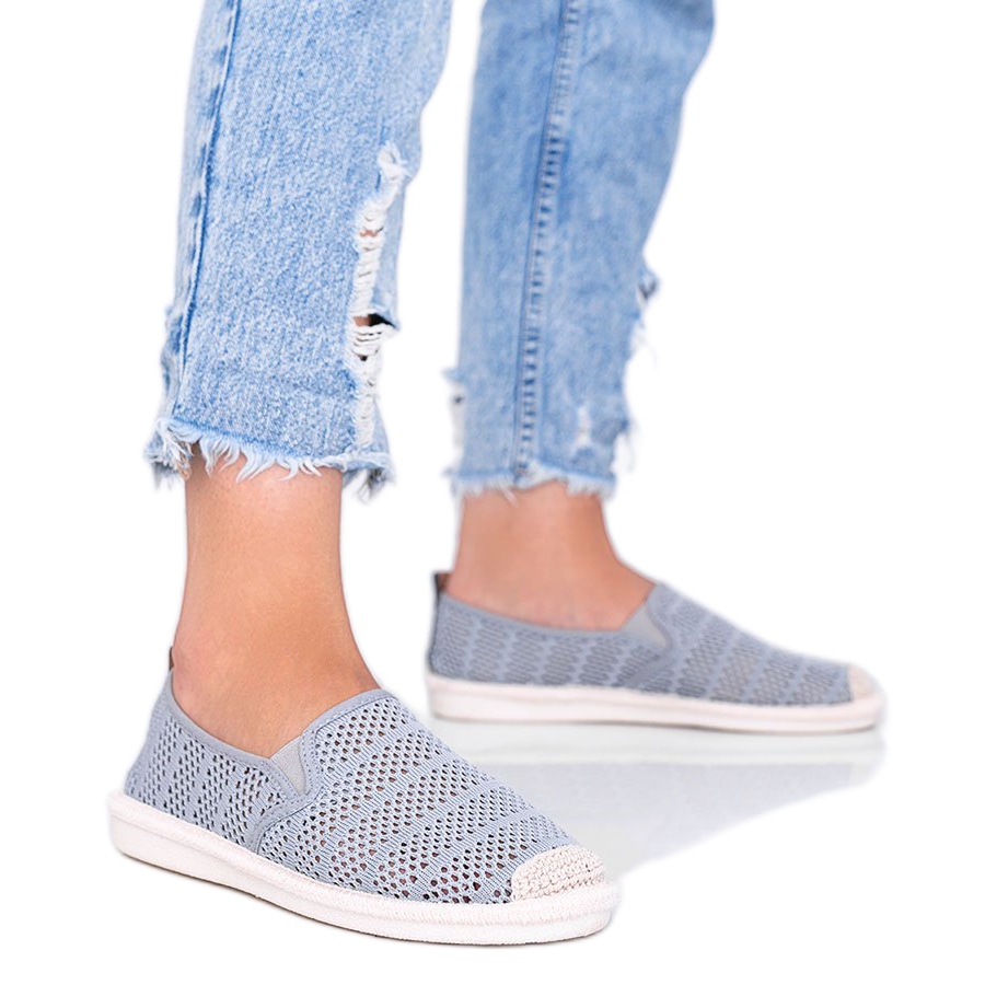 

Szare Tkanina Buty Espadryle damskie r.38