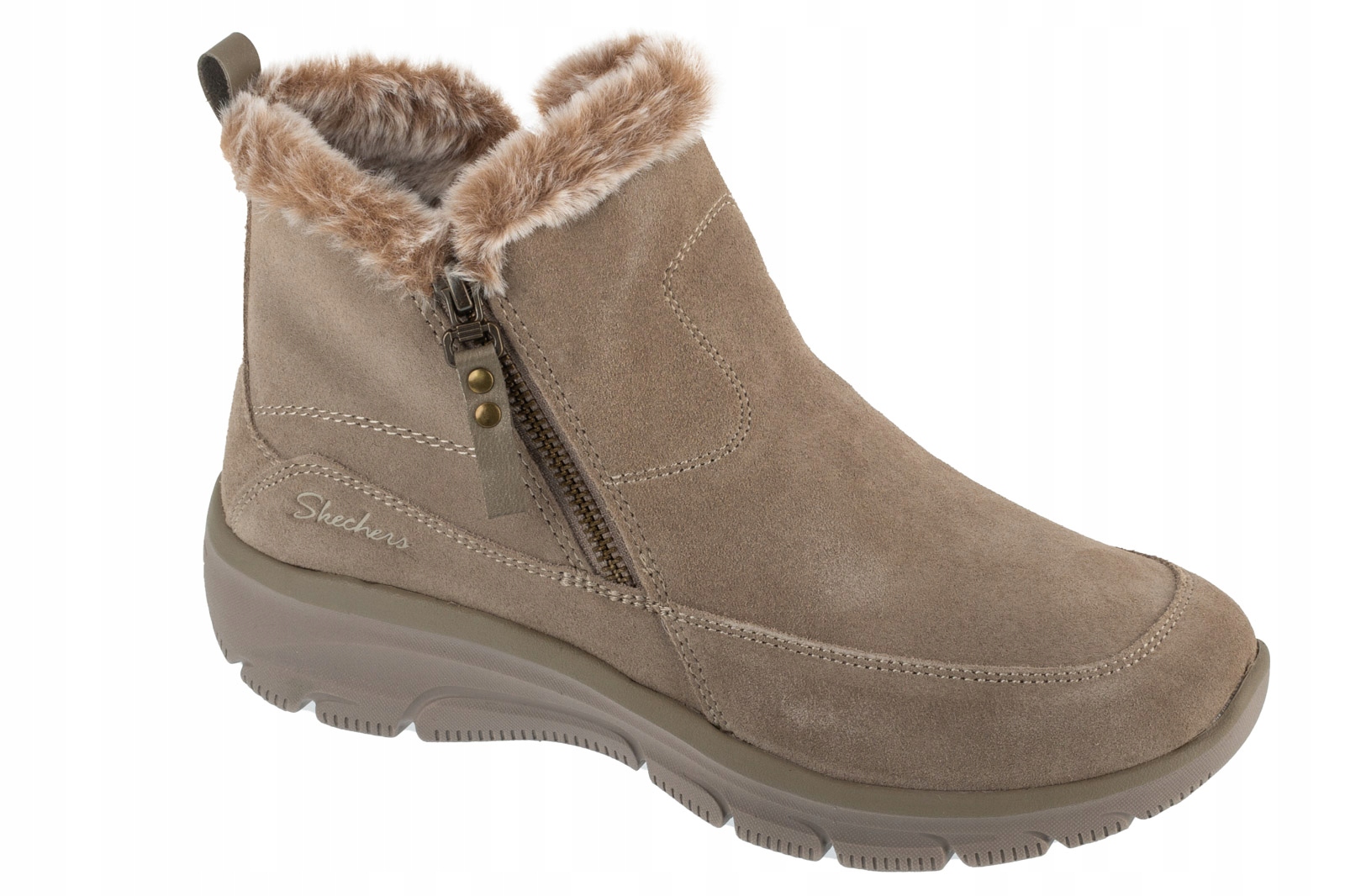 Skechers Easy Going Cool Zip! [41] Dámské zimní boty semišové béžové