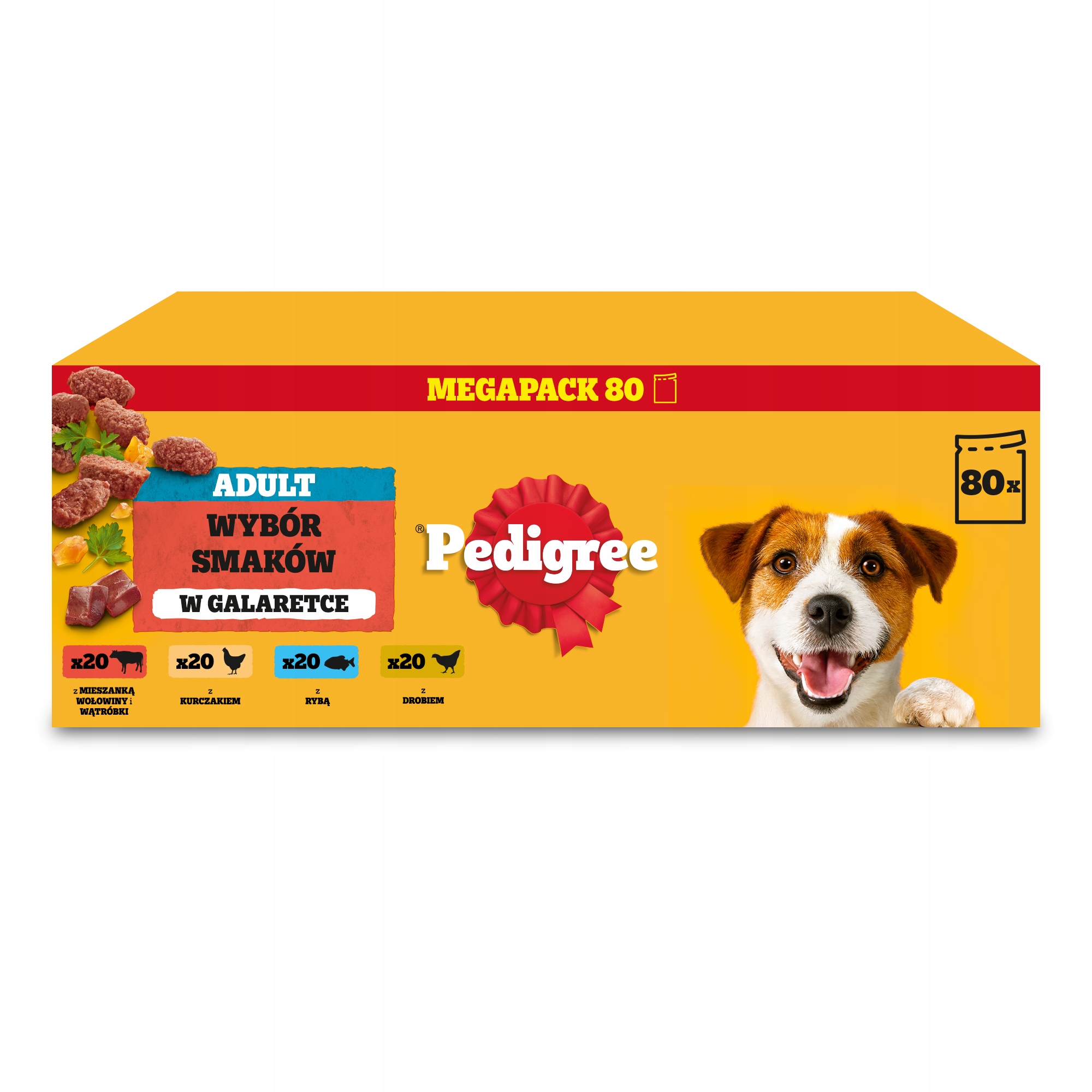 Pedigree mokra karma dla psa Wybór Smaków w galaretce saszetki 80x100 g
