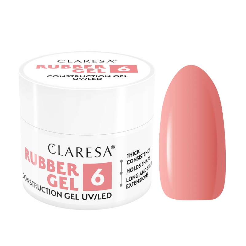 Claresa RUBBER GEL żel do PRZEDŁUŻANIA paznokci 45g kolor 06 Stan opakowania oryginalne