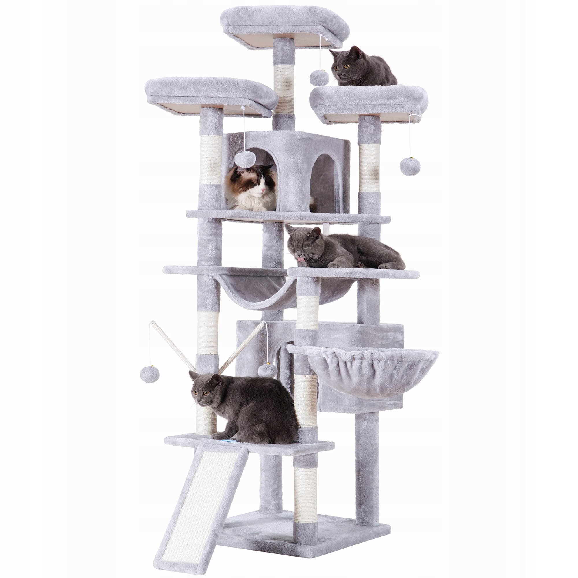 Levně Škrabadlo pro kočky vysoké Hey-brother 161 220 cm, šedé