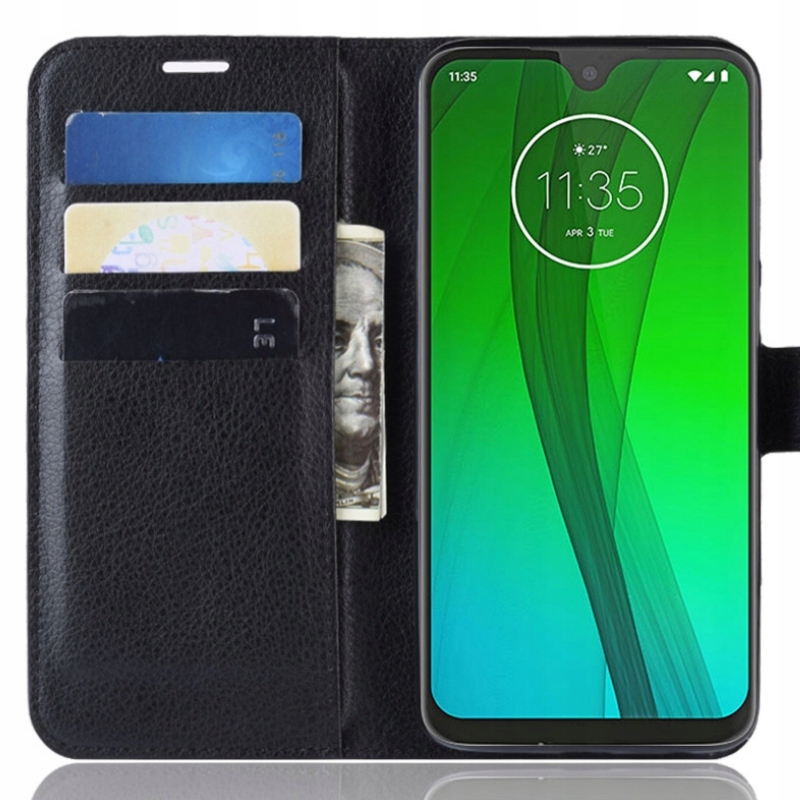 

Etui Z Klapką Portfel Litchi Do Moto G7/G7 Plus