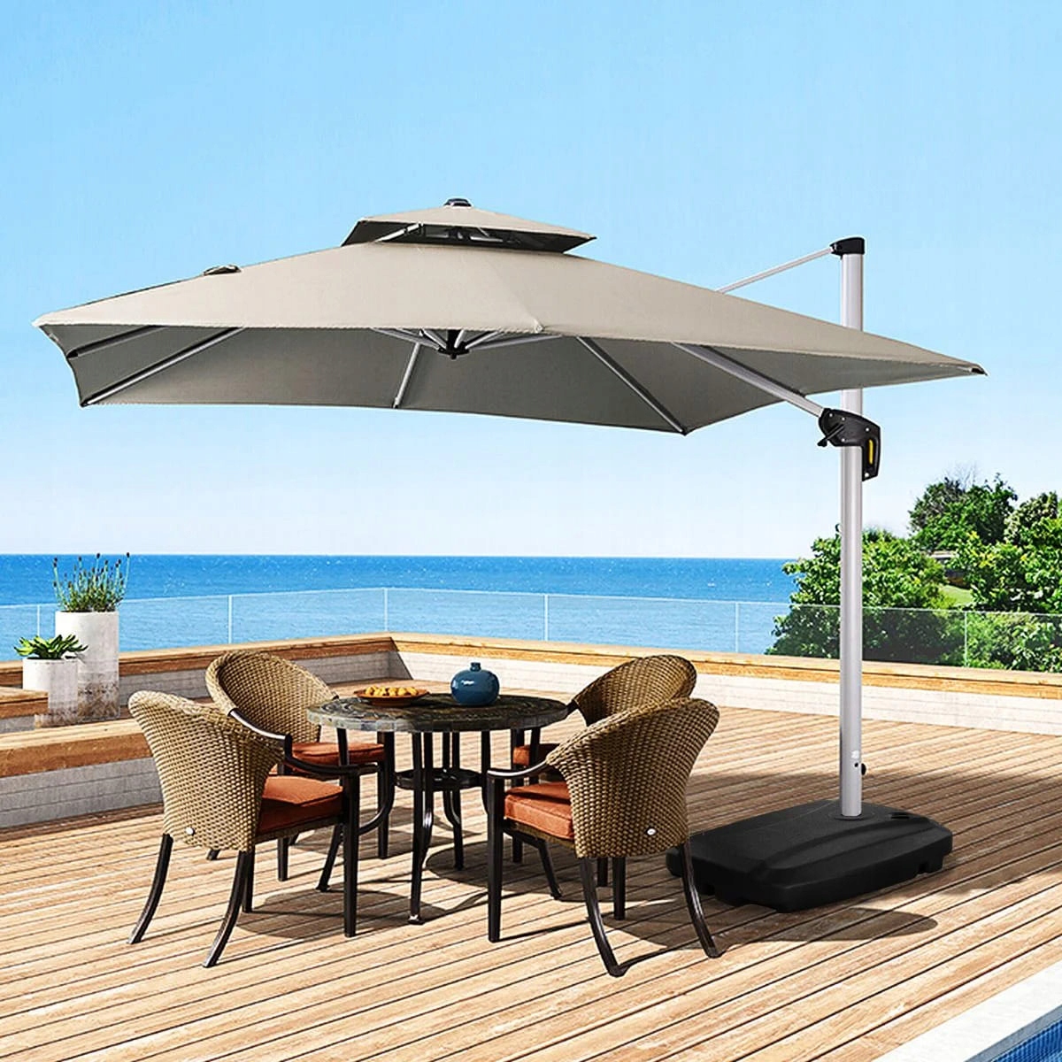 Stojak pod parasol na kółkach 60L Szerokość produktu 61 cm