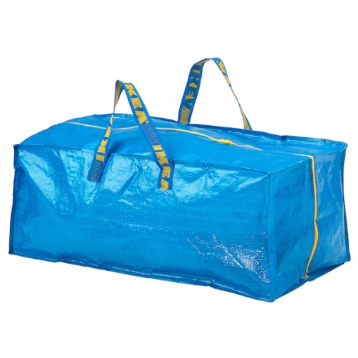 Nákupná taška pranie bazén pláž veľká modrá IKEA FRAKTA do 25kg 76L