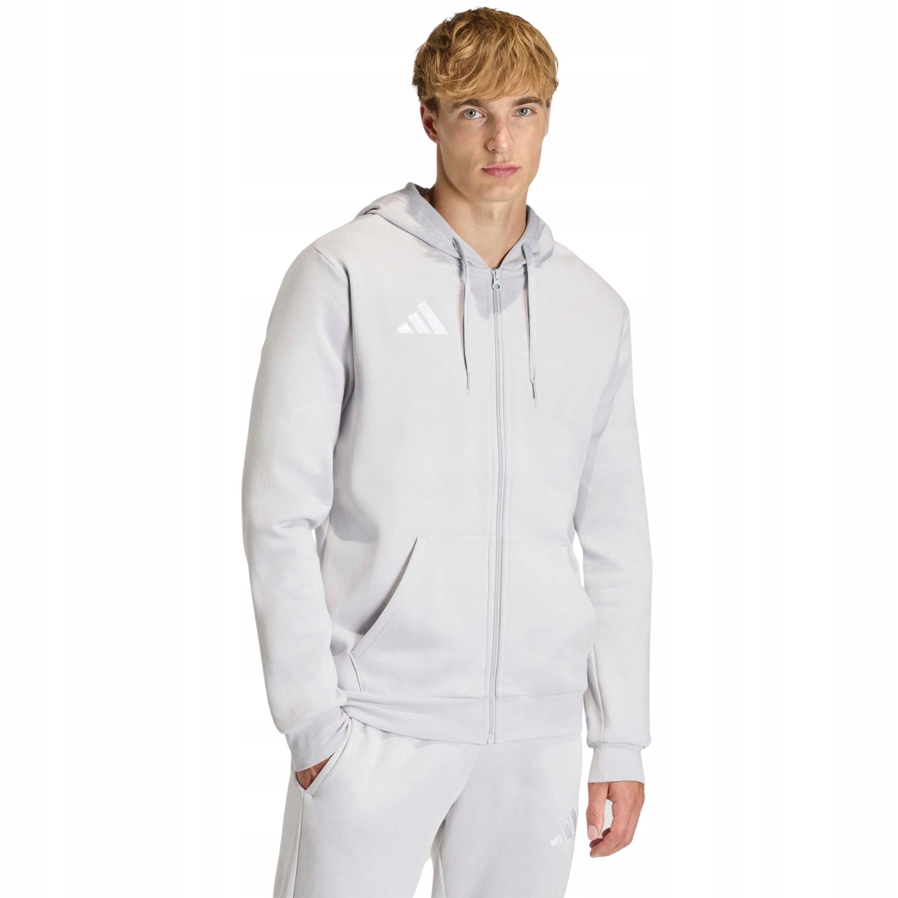 Pánská mikina adidas Entrada 26 Full Zip Hoody šedá KF5947 XL