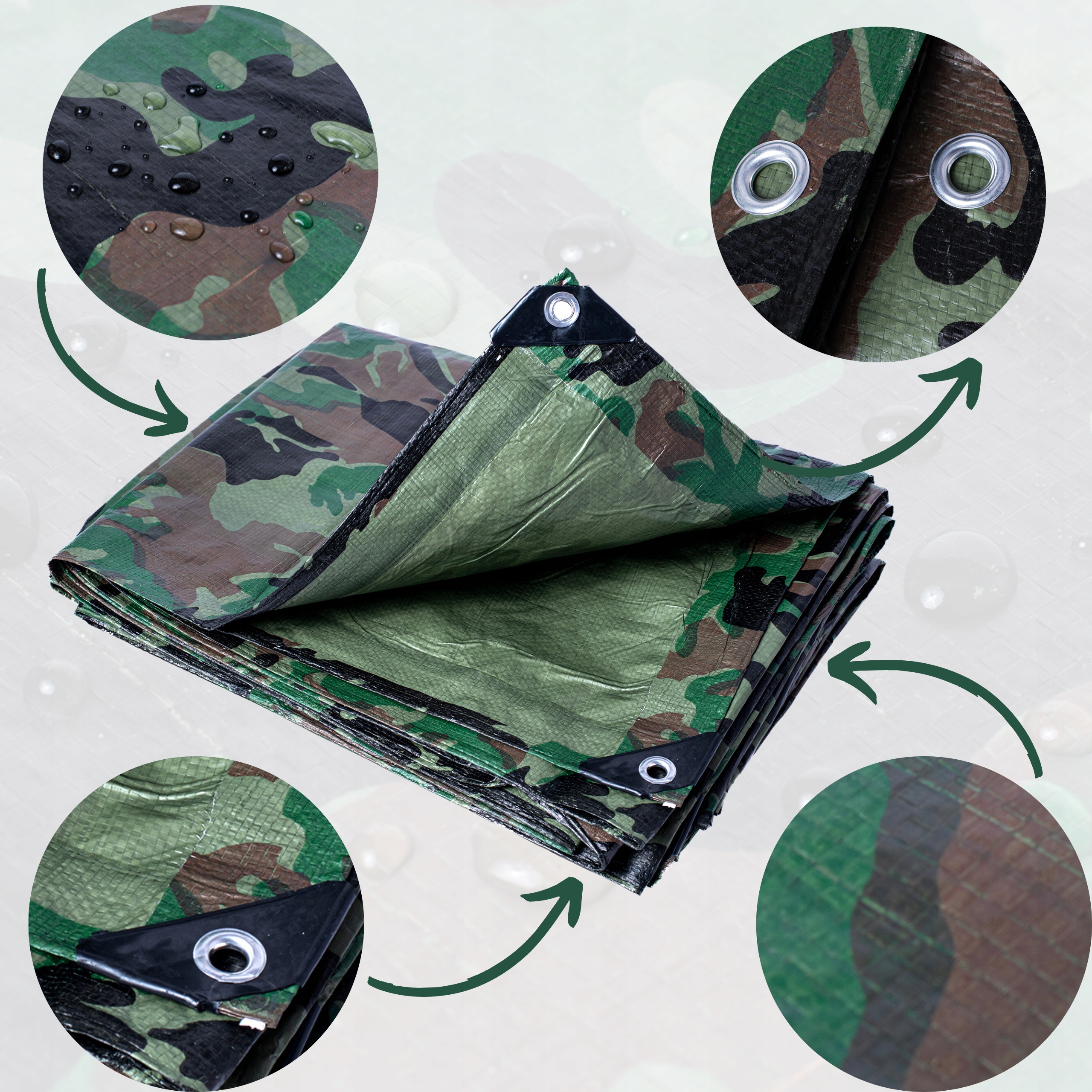 PLANDEKA KAMUFLAŻOWA 2X3m WZMACNIANA PLANDEKI TARP Producent Den Braven