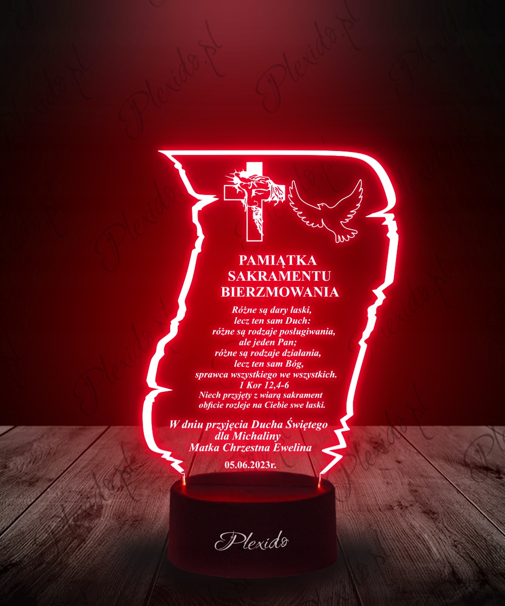 Lampka Nocna 3D LED Pamiątka na Bierzmowanie Kod producenta 5905342824121