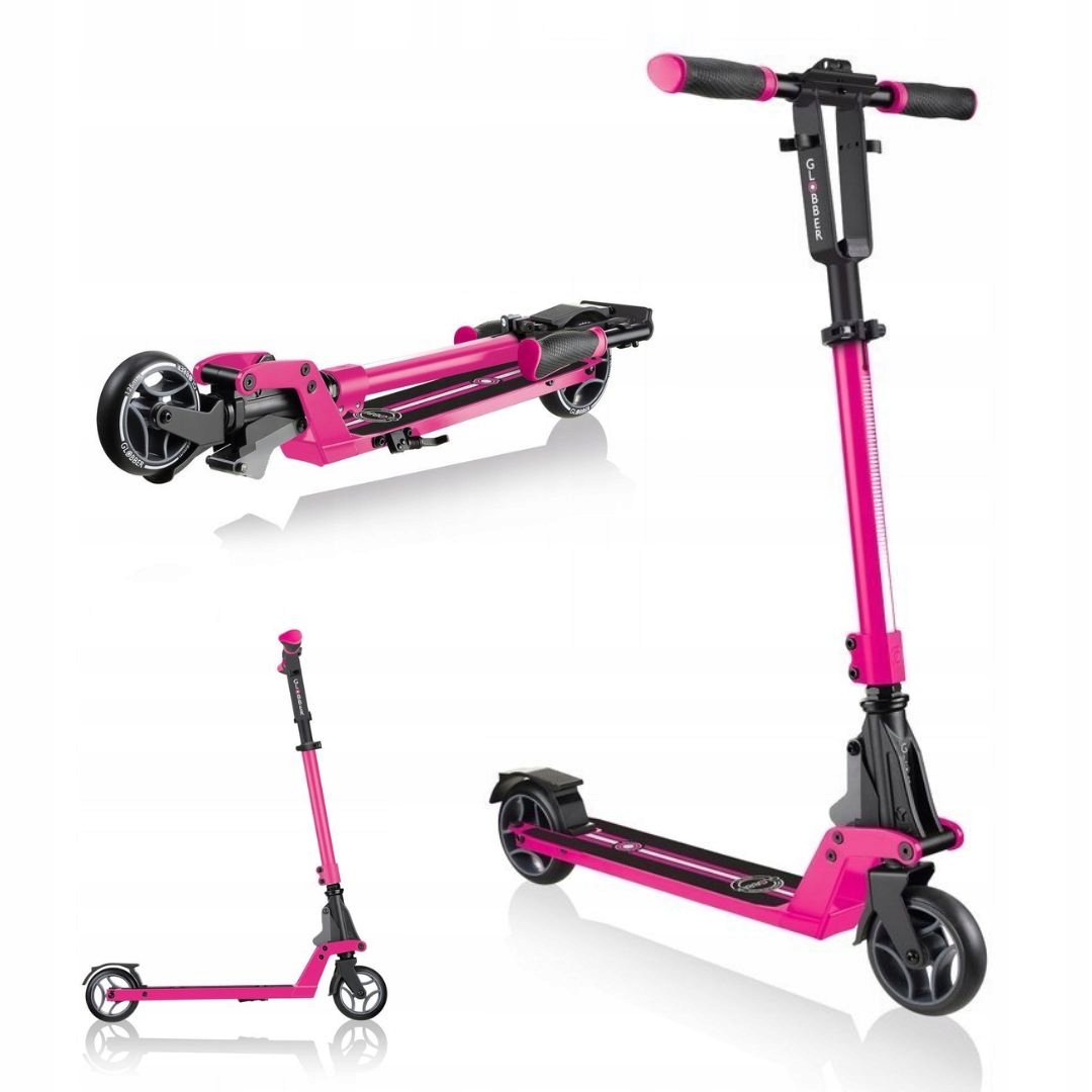 Solidna hulajnoga dla dzieci młodzieży składana z regulacją Globber różowa