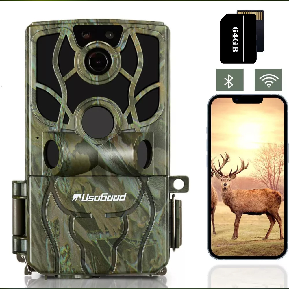 Fotopast Lesní Kamera 4K 48Mpx Ir Pohybový Senzor Wifi A Bluetooth 64GB