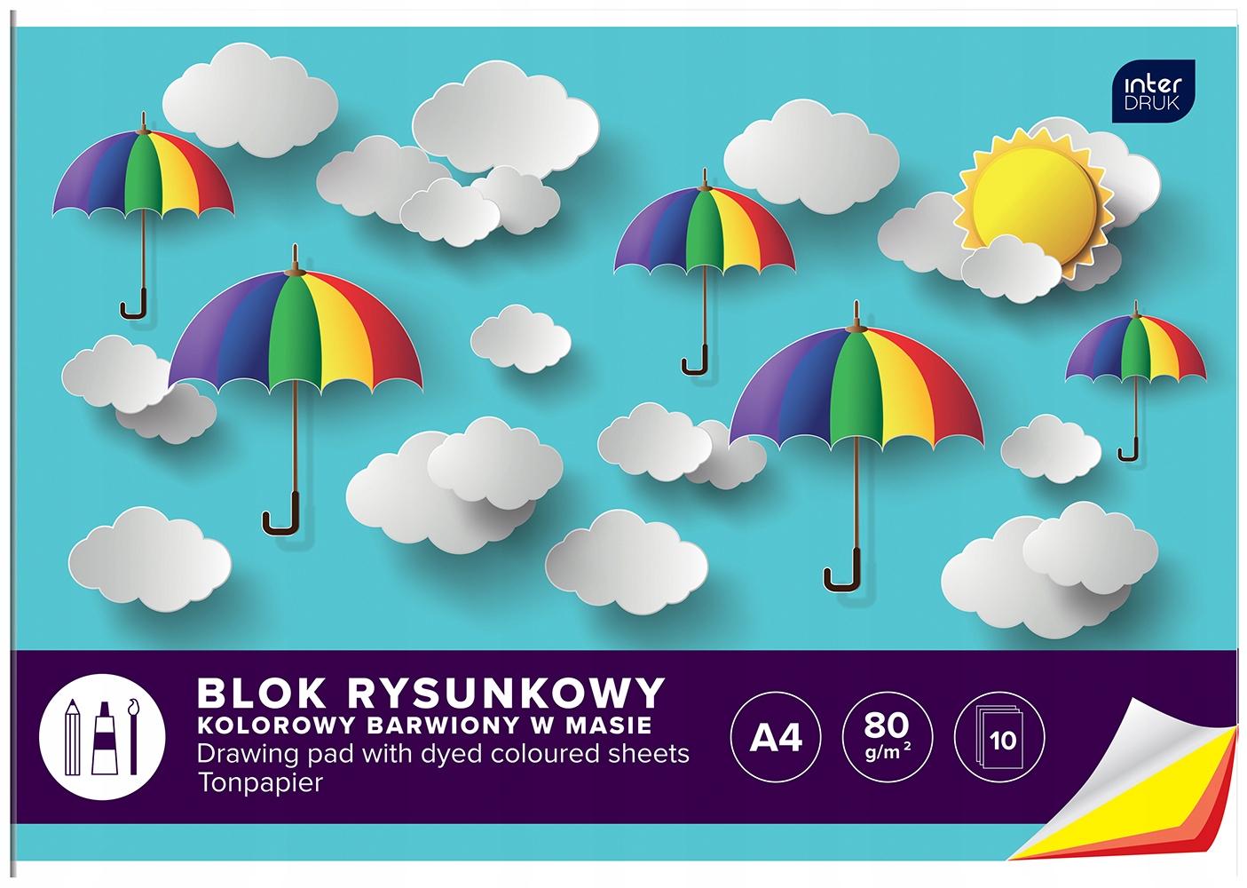BLOK RYSUNKOWY KOLOR A4 10 K BARWIONY W MASIE WZ2