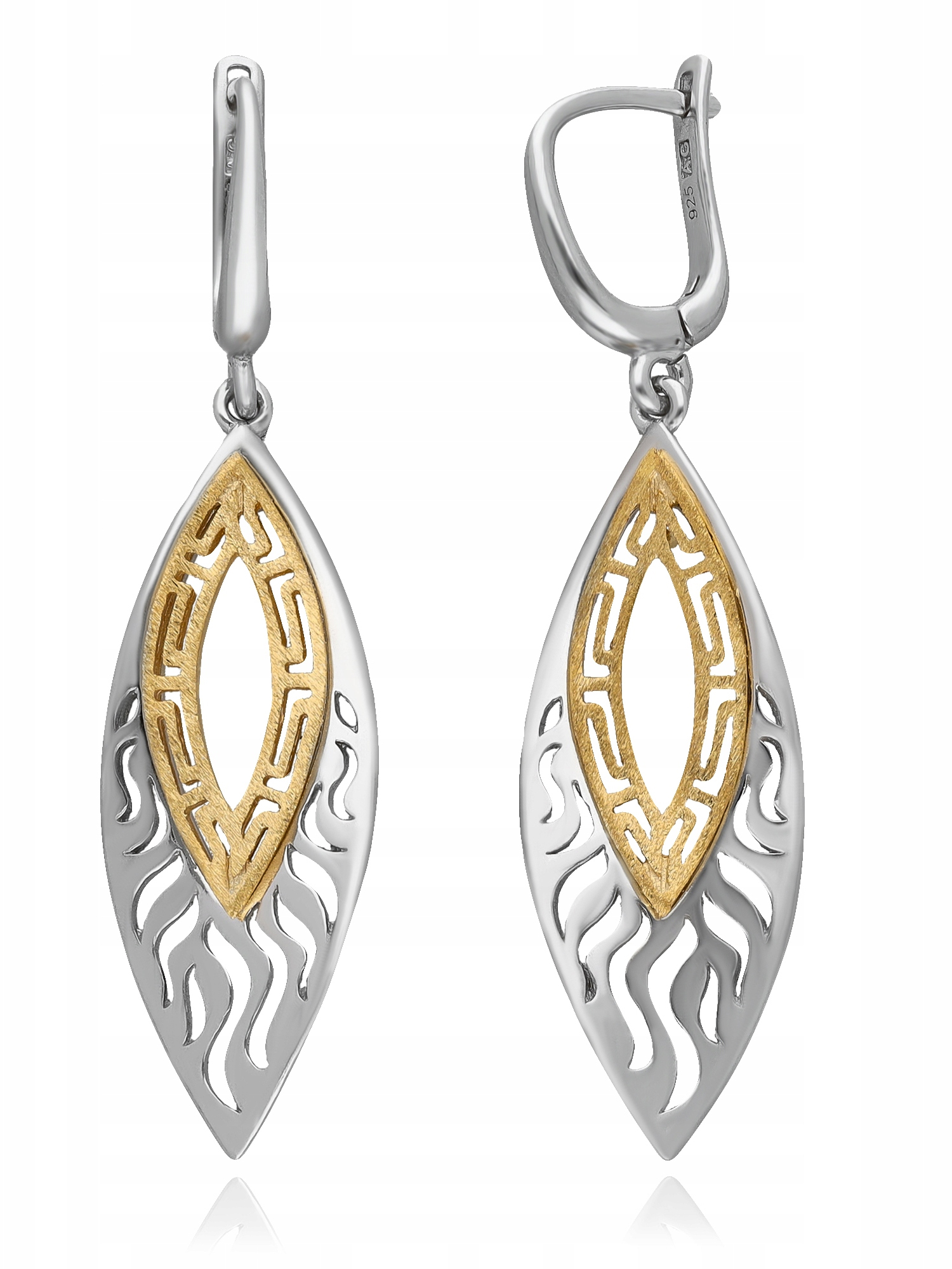 Pozlacené Náušnice Řecké Ažurové, Anglické