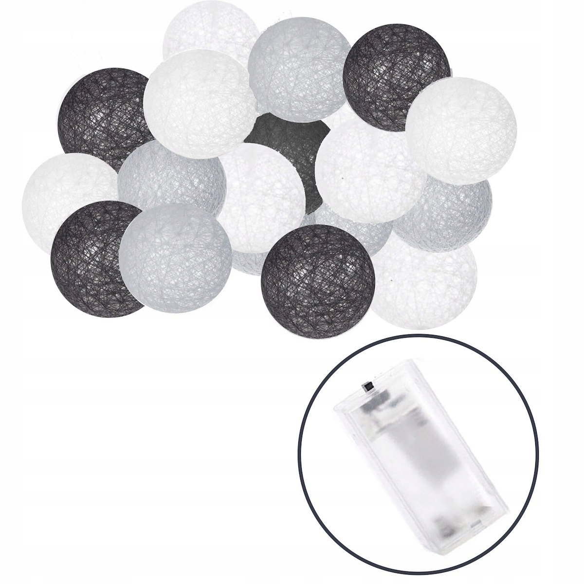 

Kule Cotton Balls Lampki 10 Kul Led Girlanda 2M