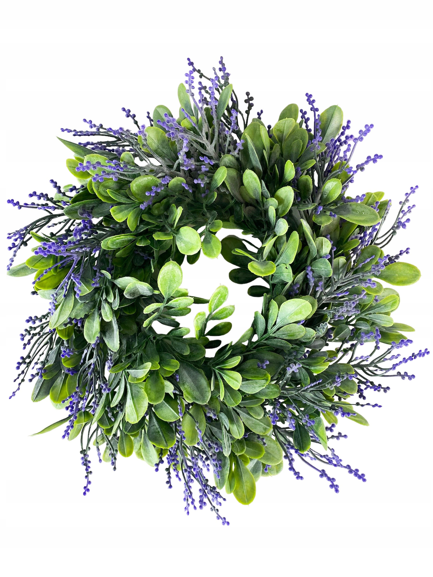

Wianek Dekoracyjny Lawenda Sztuczny Kwiat Bukszpan