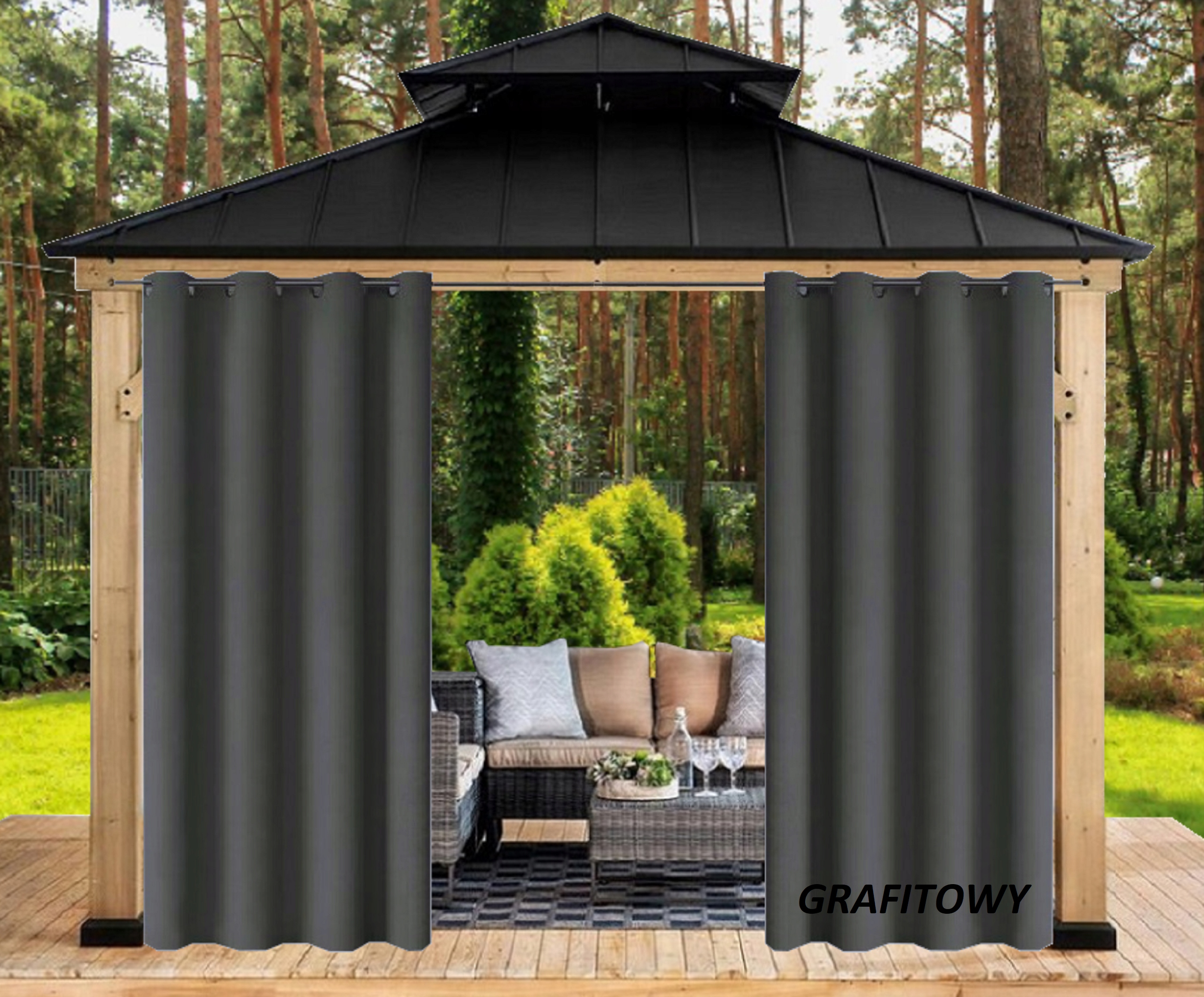 ZASŁONA OGRODOWA 260x155 WODOODPORNE ZASŁONY OGRODOWE NA PRZELOTKACH TARAS Typ inny