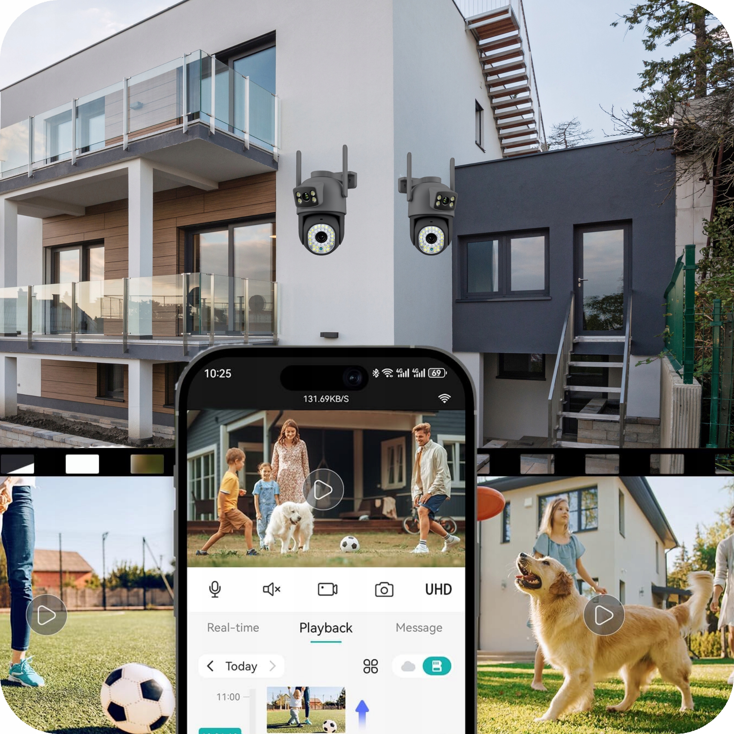 PODWÓJNA KAMERA WIFI IP SMART ZEWNĘTRZNA OBROTOWA 2x3MP APLIKACJA ZOOM PUSH Informacje o bezpieczeństwie CE