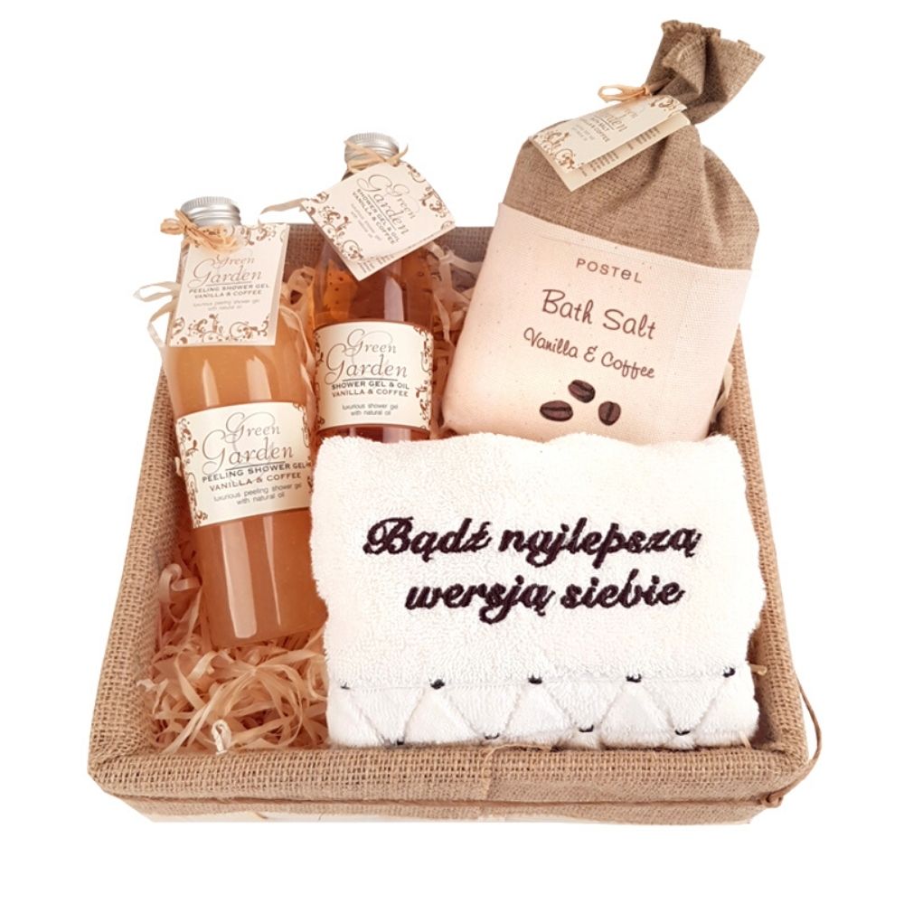 

Kosz prezentowy Spa z kosmetykami sól żel peeling